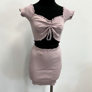 Glitter Ribbed Knit skirt set